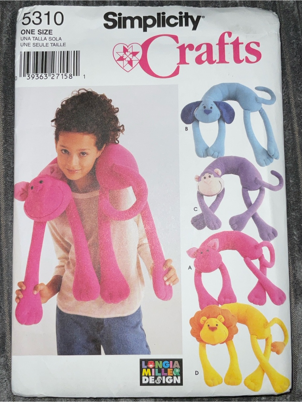 Simplicity 5310 Plush Animal Neck Buddy uncut FF